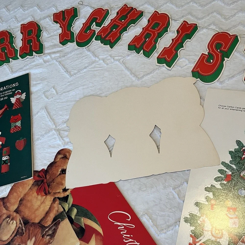 VTG‎ 80s Made In USA Die Cut & Honeycomb Christmas Decor Lot Tree Angels Bells